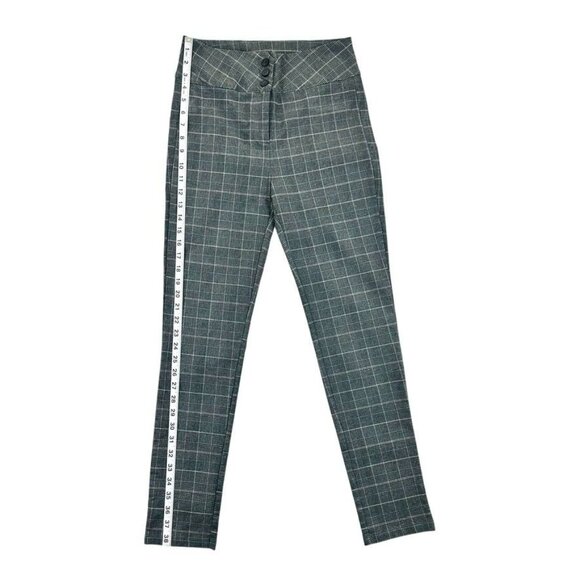Shinestar Womens Gray Plaid High-Waisted Stretch Pants Size L - Picture 9 of 9